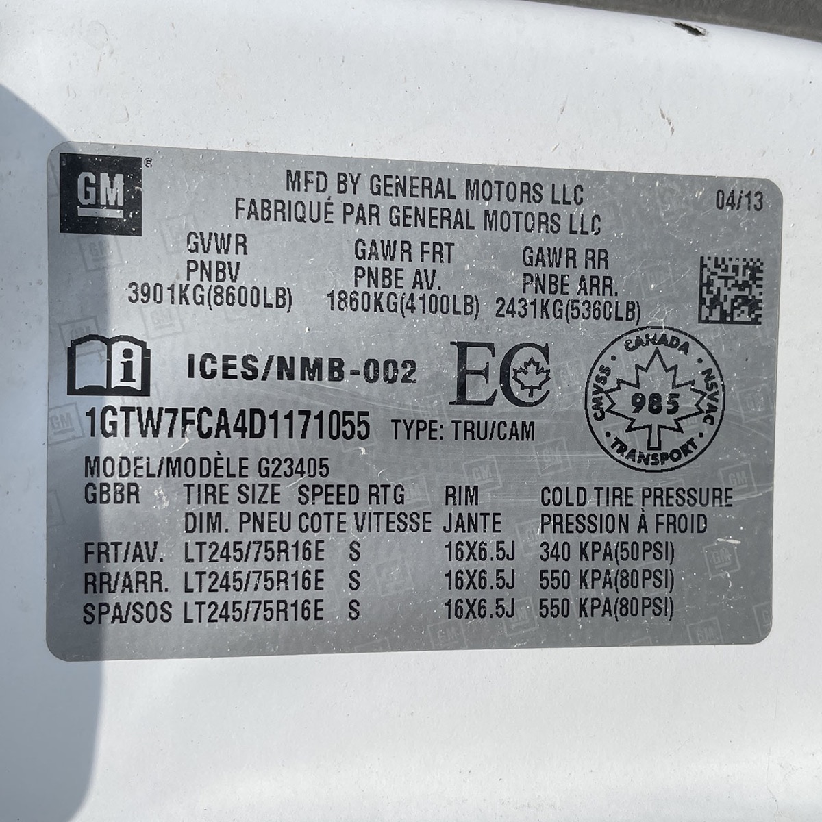 2013 GMC SavanaG2500 Cargo
